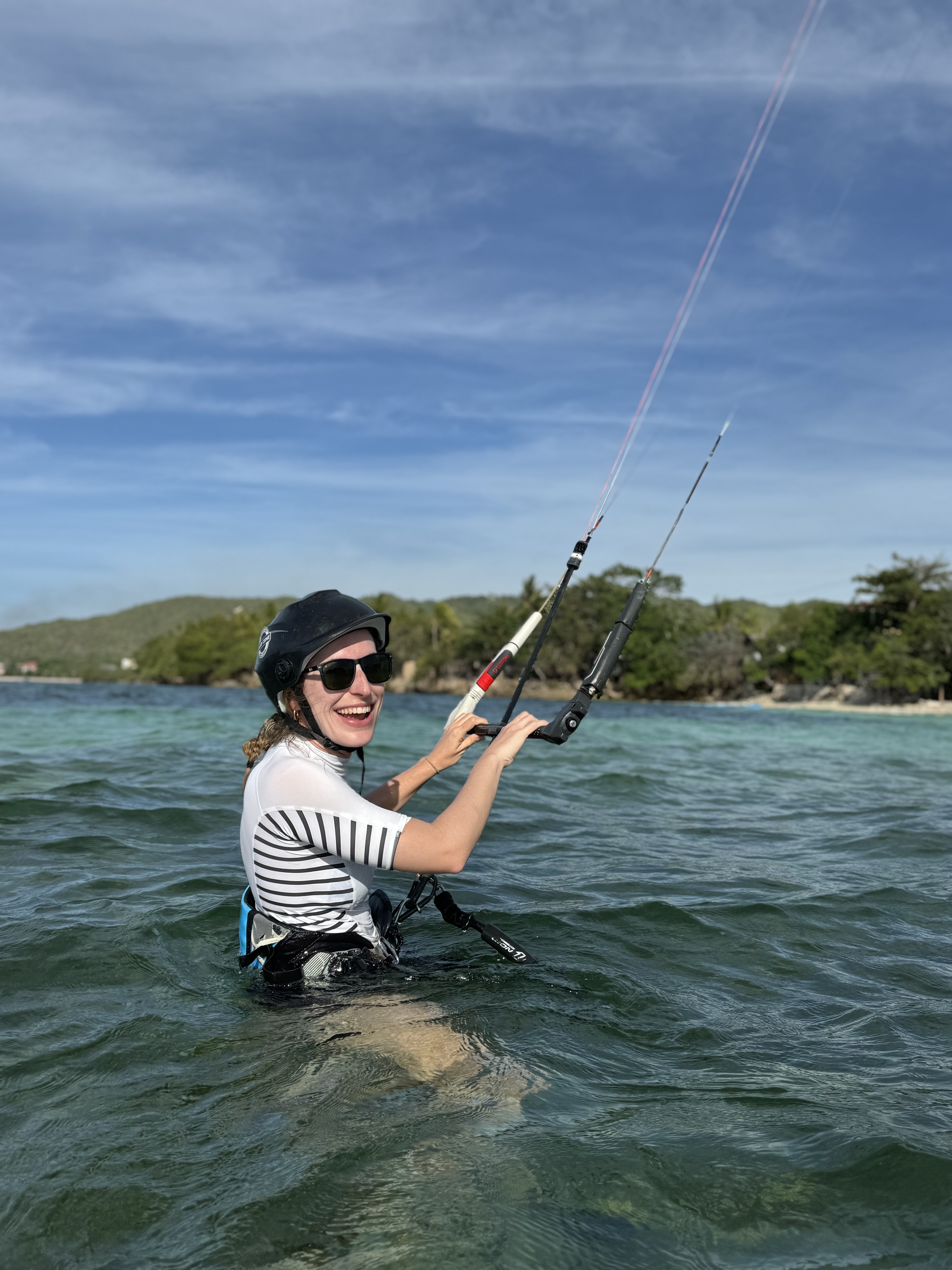 Stoked student after a kitesurfing session